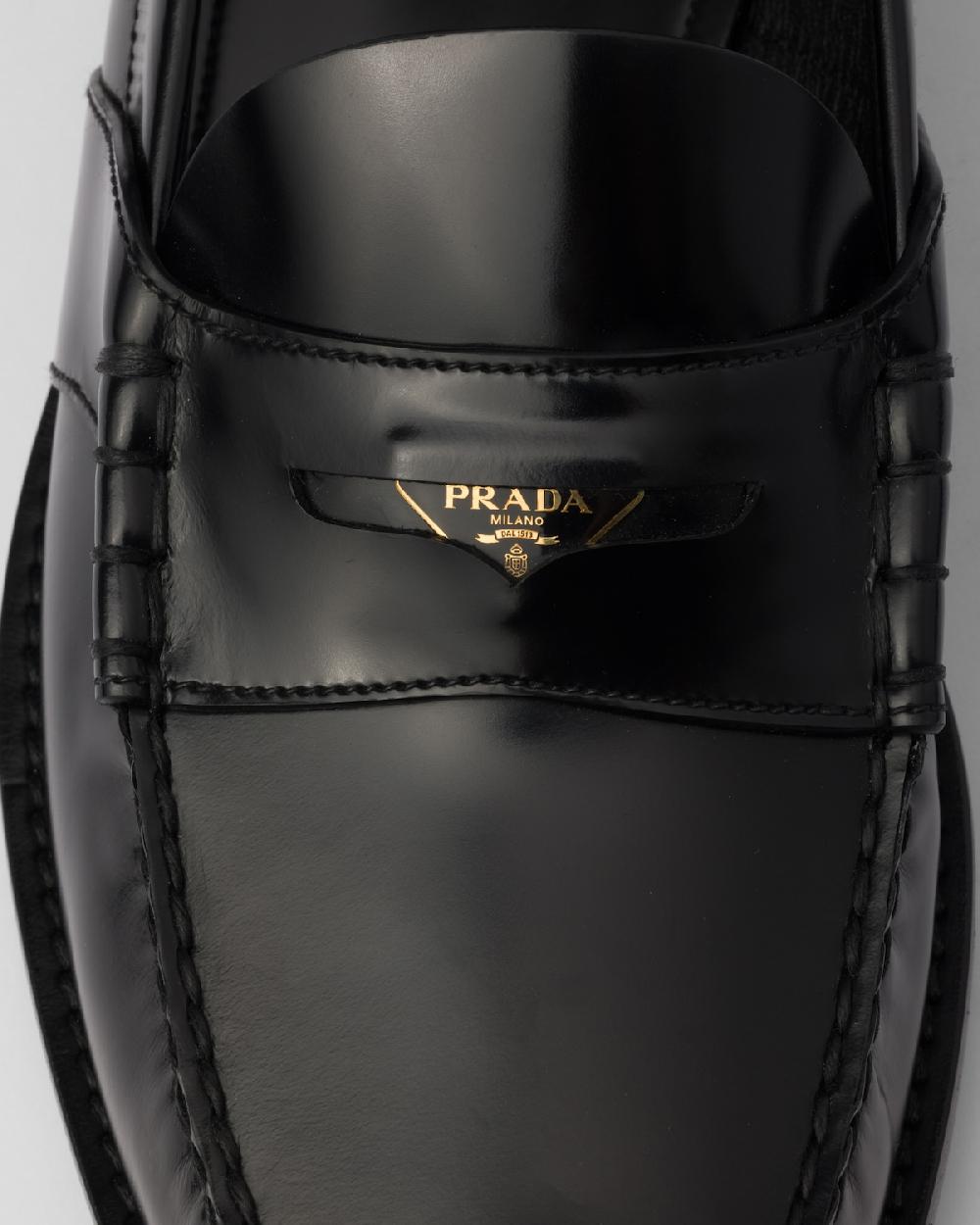 Prada Mocasines De Piel Cepillada