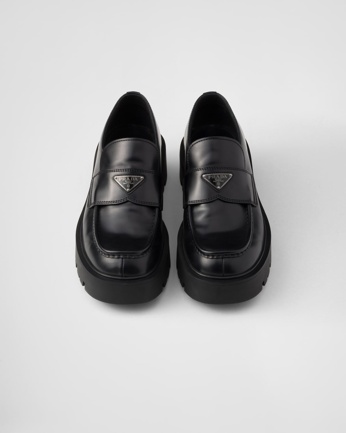 Prada Mocasines De Piel Cepillada