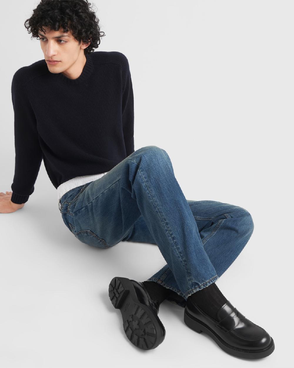 Prada Mocasines De Piel Cepillada