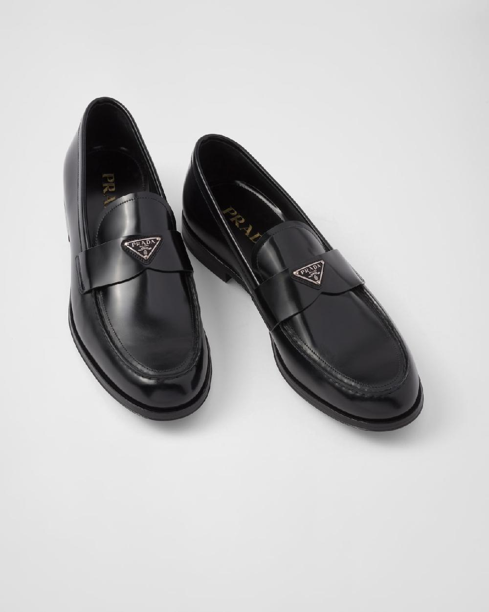 Prada Mocasines De Piel Cepillada