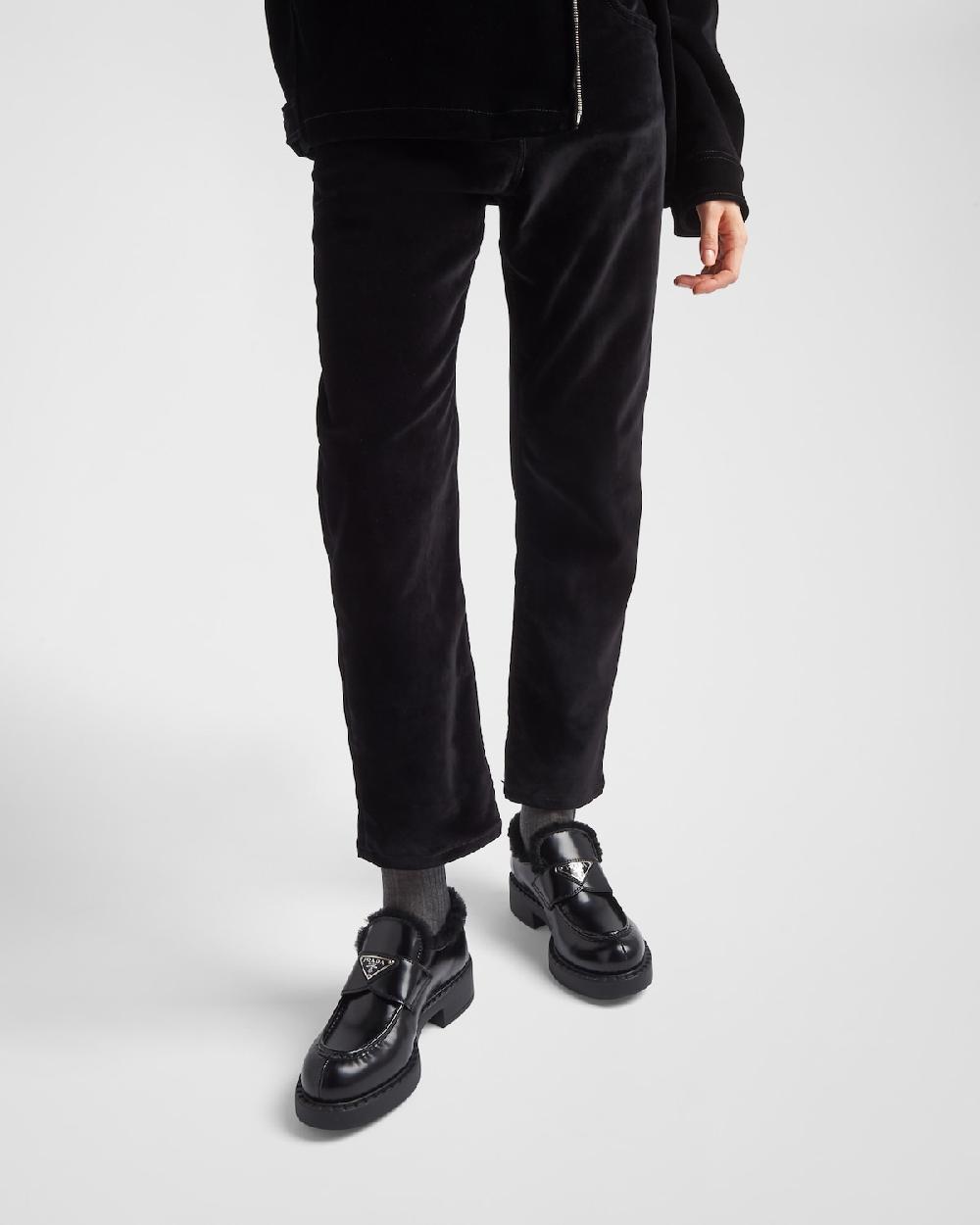 Prada Mocasines De Piel Cepillada