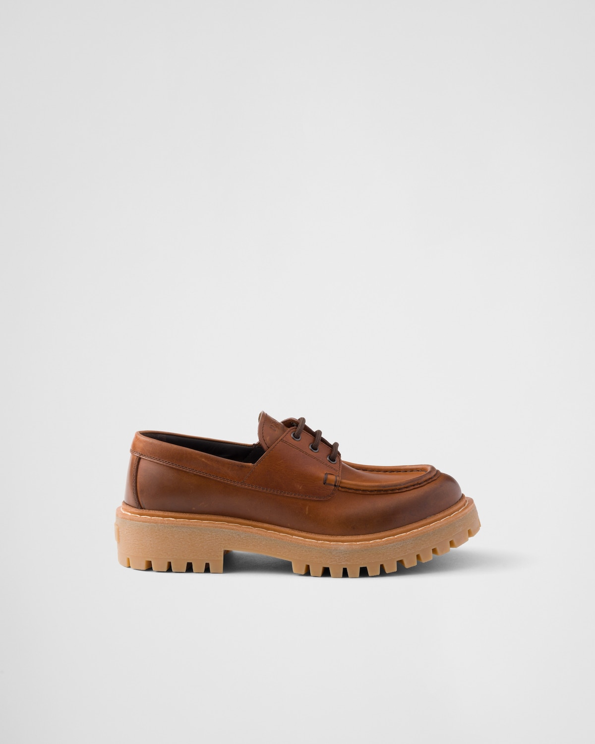Prada Mocasines De Piel Con Cordones