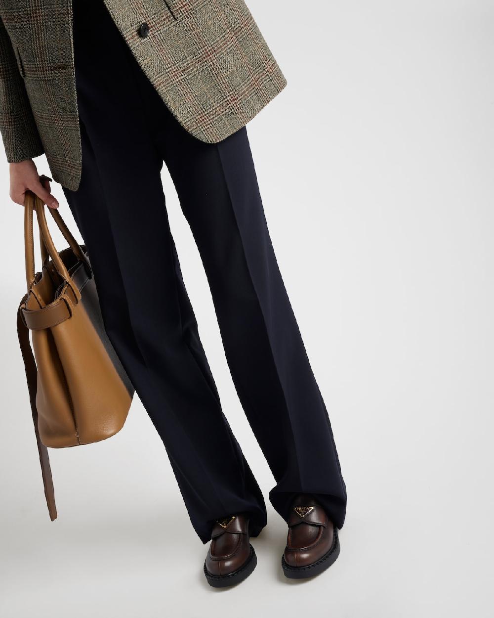 Prada Mocasines De Piel Marrón Chocolate