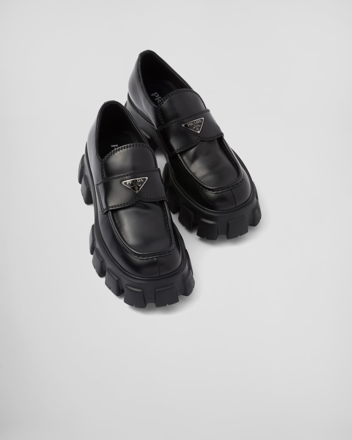 Prada Mocasines Monolith En Piel Cepillada