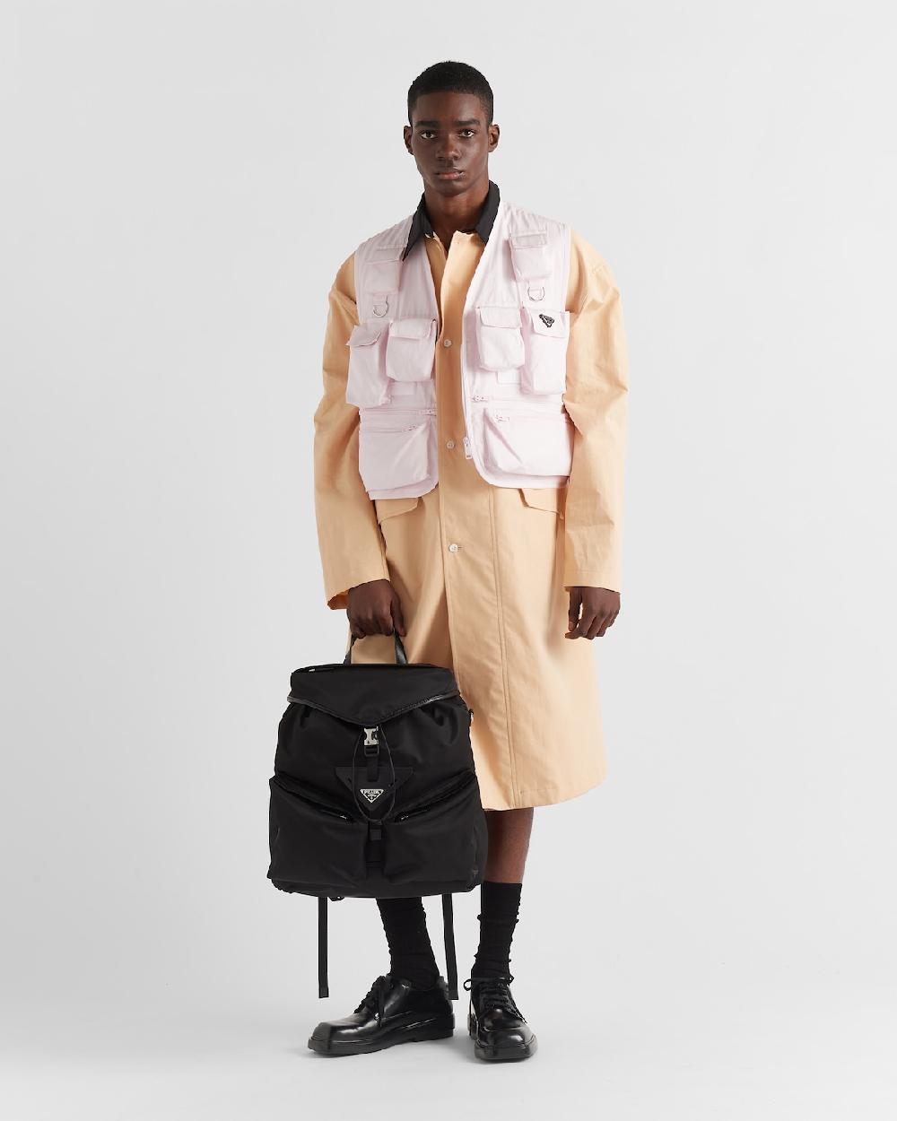 Prada Mochila de piel y Re-Nylon