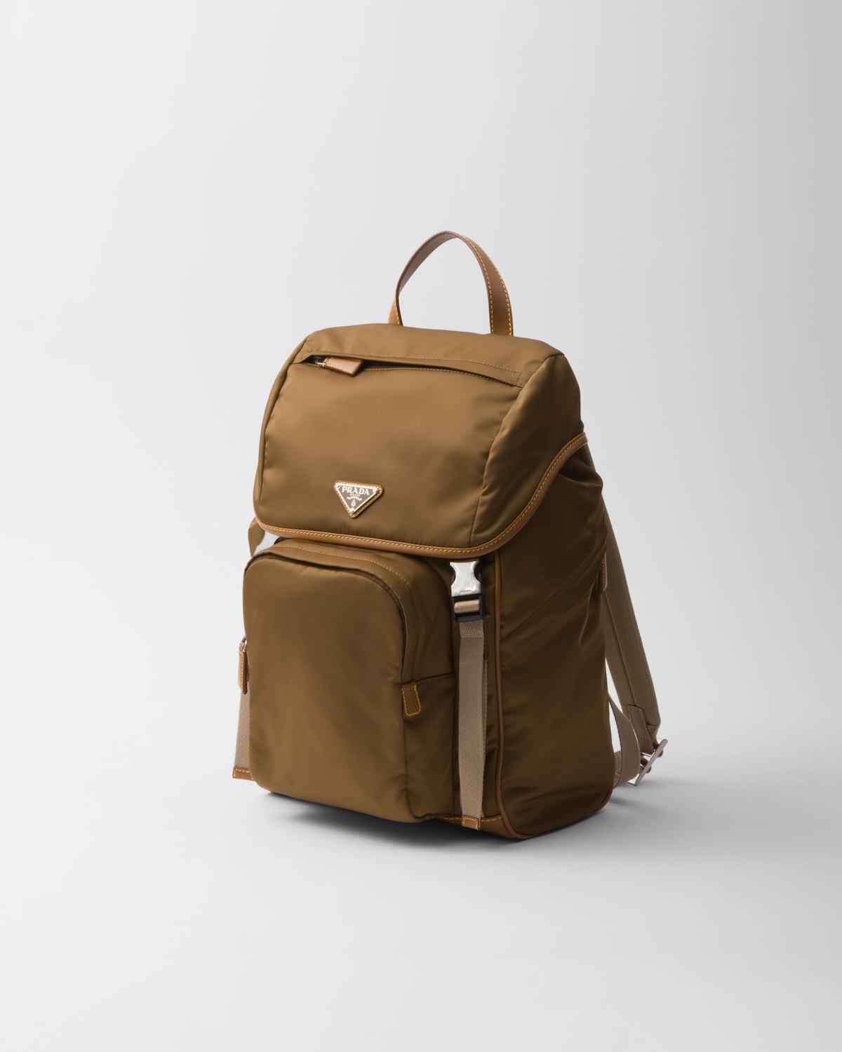 Prada Mochila De Piel Y Re-Nylon