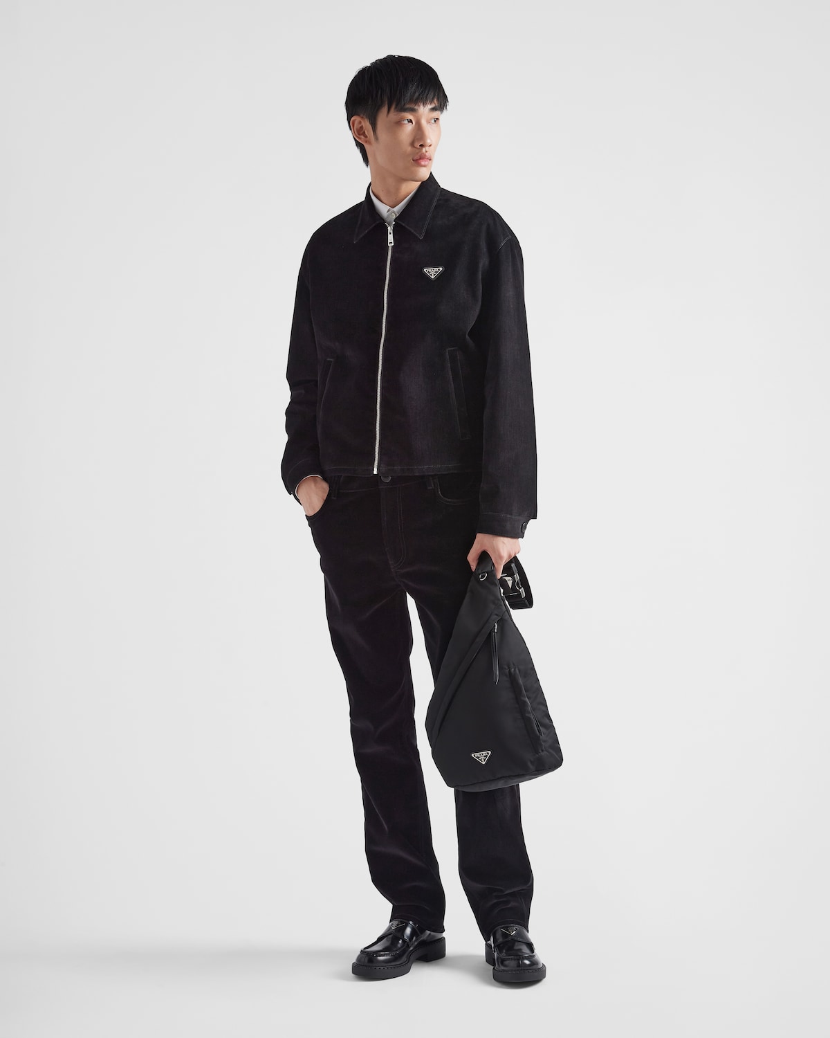 Prada Mochila de piel y Re-Nylon