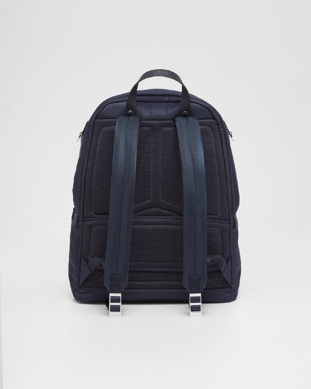 Prada Mochila De Re-Nylon Y Piel Saffiano