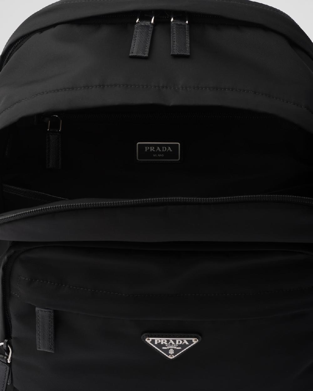 Prada Mochila De Re-Nylon Y Piel Saffiano