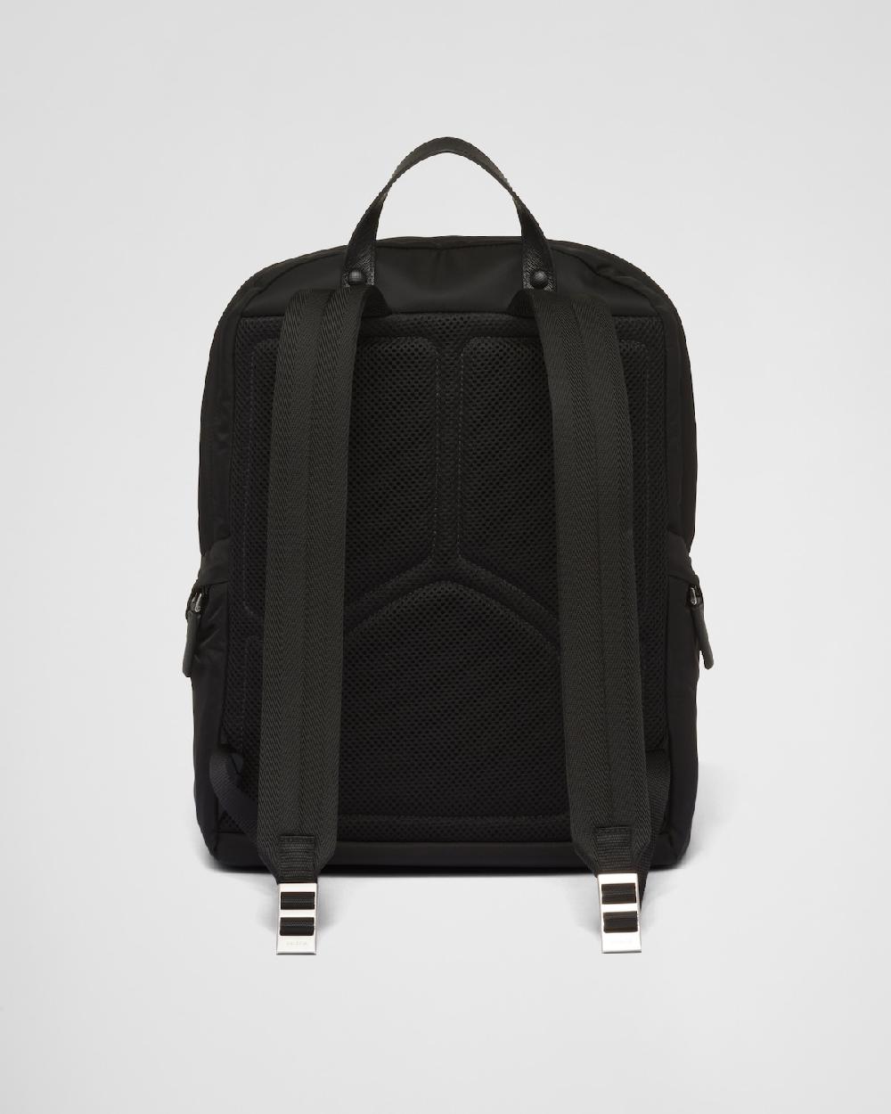 Prada Mochila De Re-Nylon Y Piel Saffiano