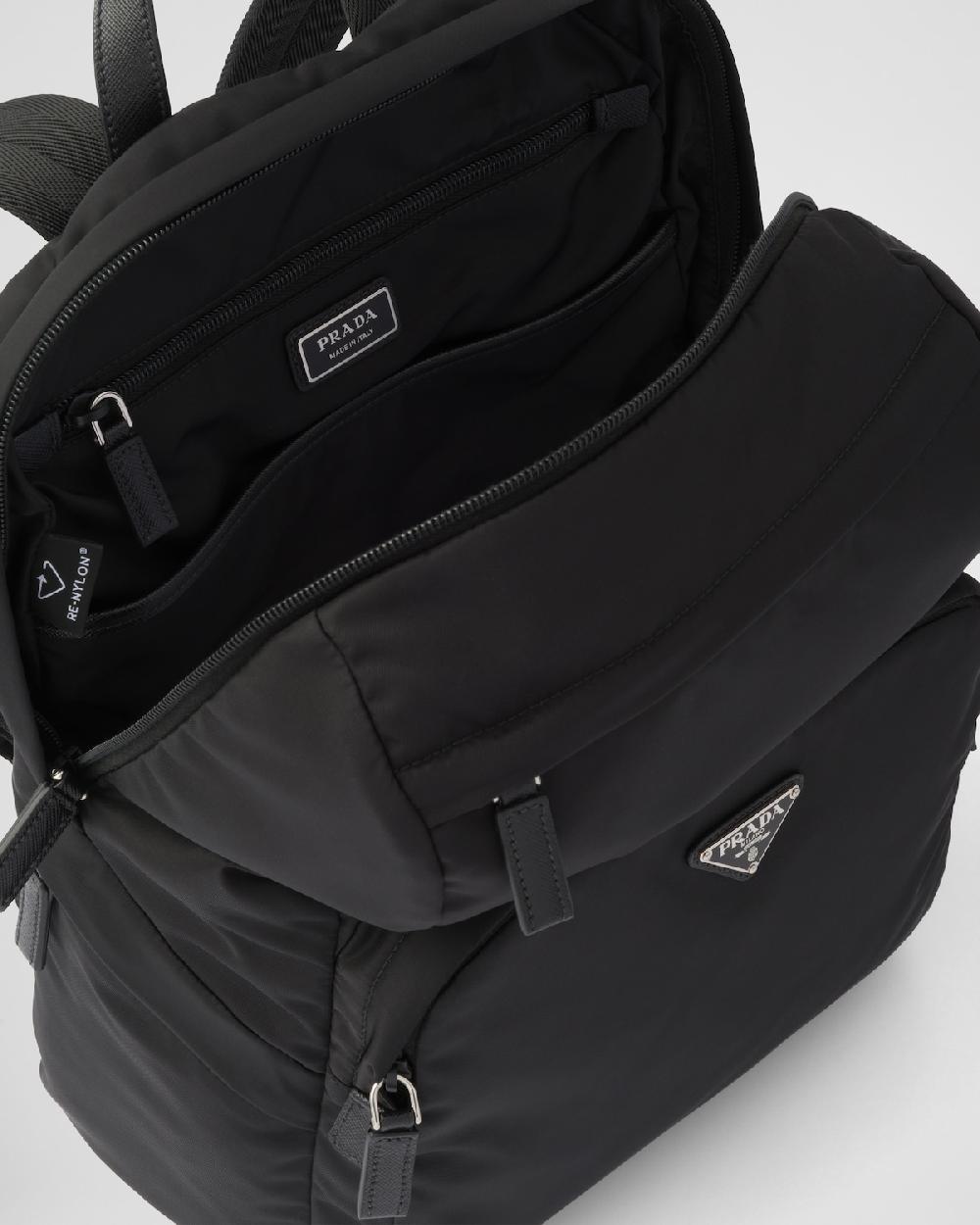 Prada Mochila De Re-Nylon Y Piel Saffiano