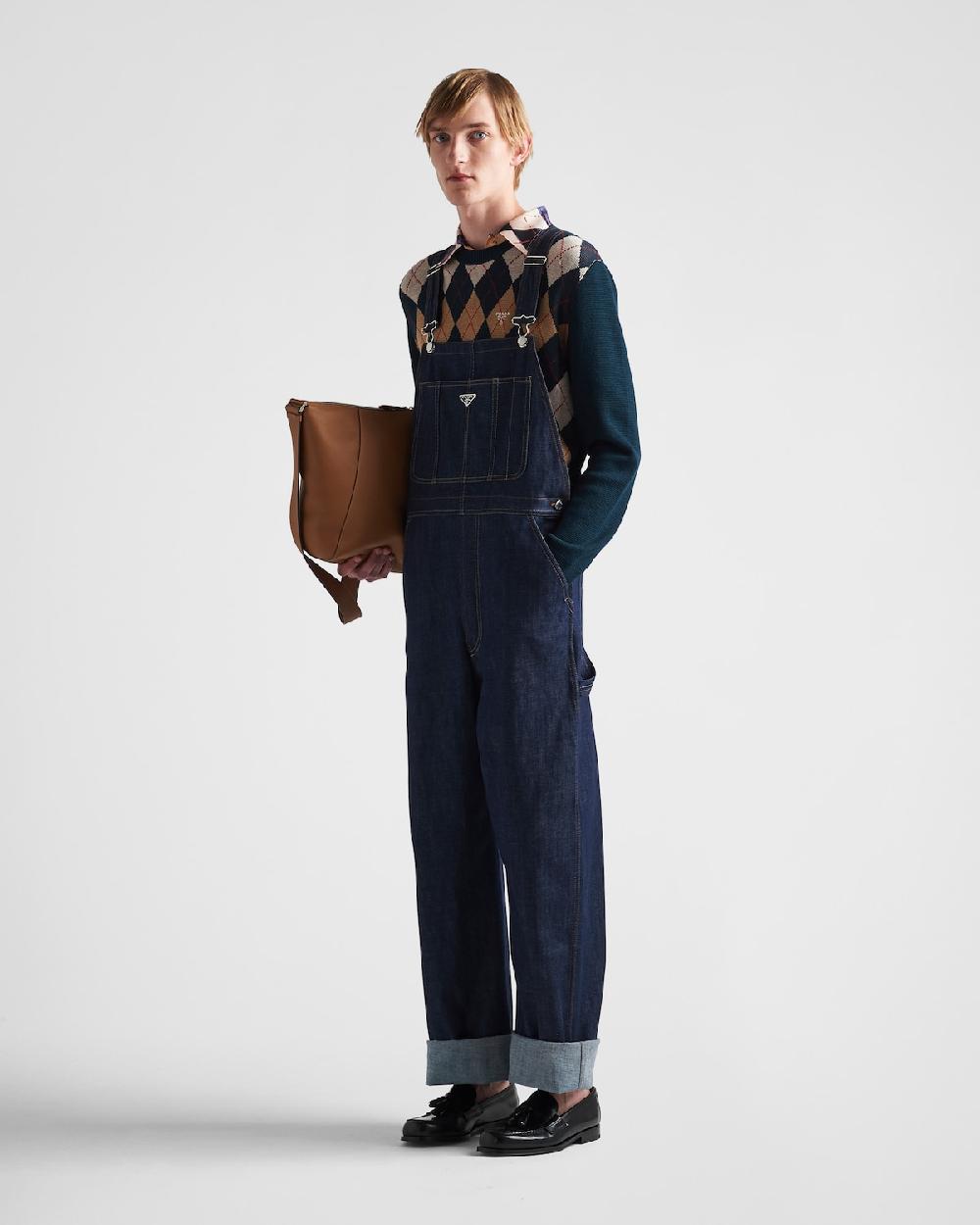 Prada Mono de tejido vaquero con orillo