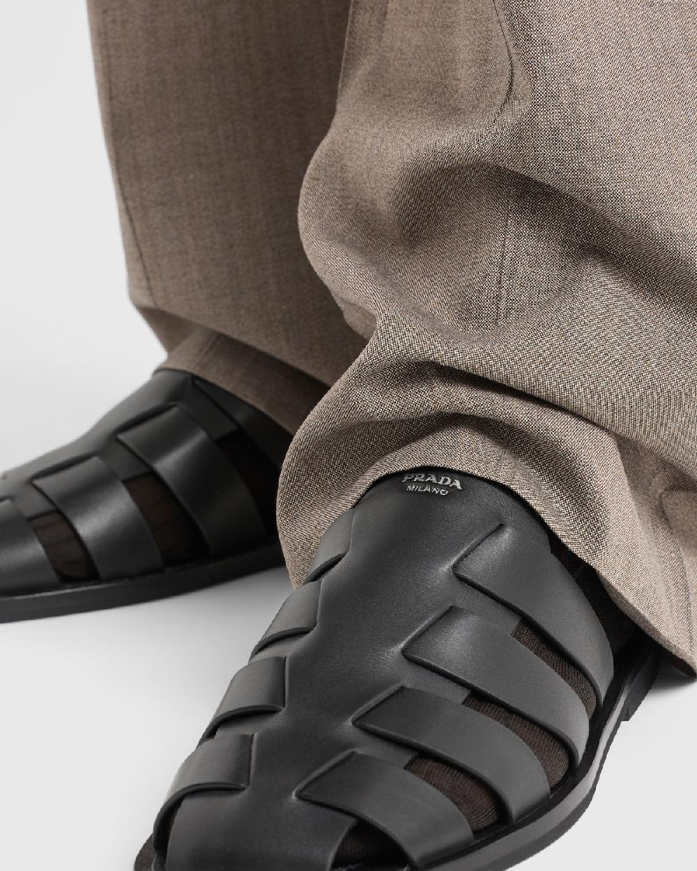 Prada Mules De Estilo Cangrejeras De Piel