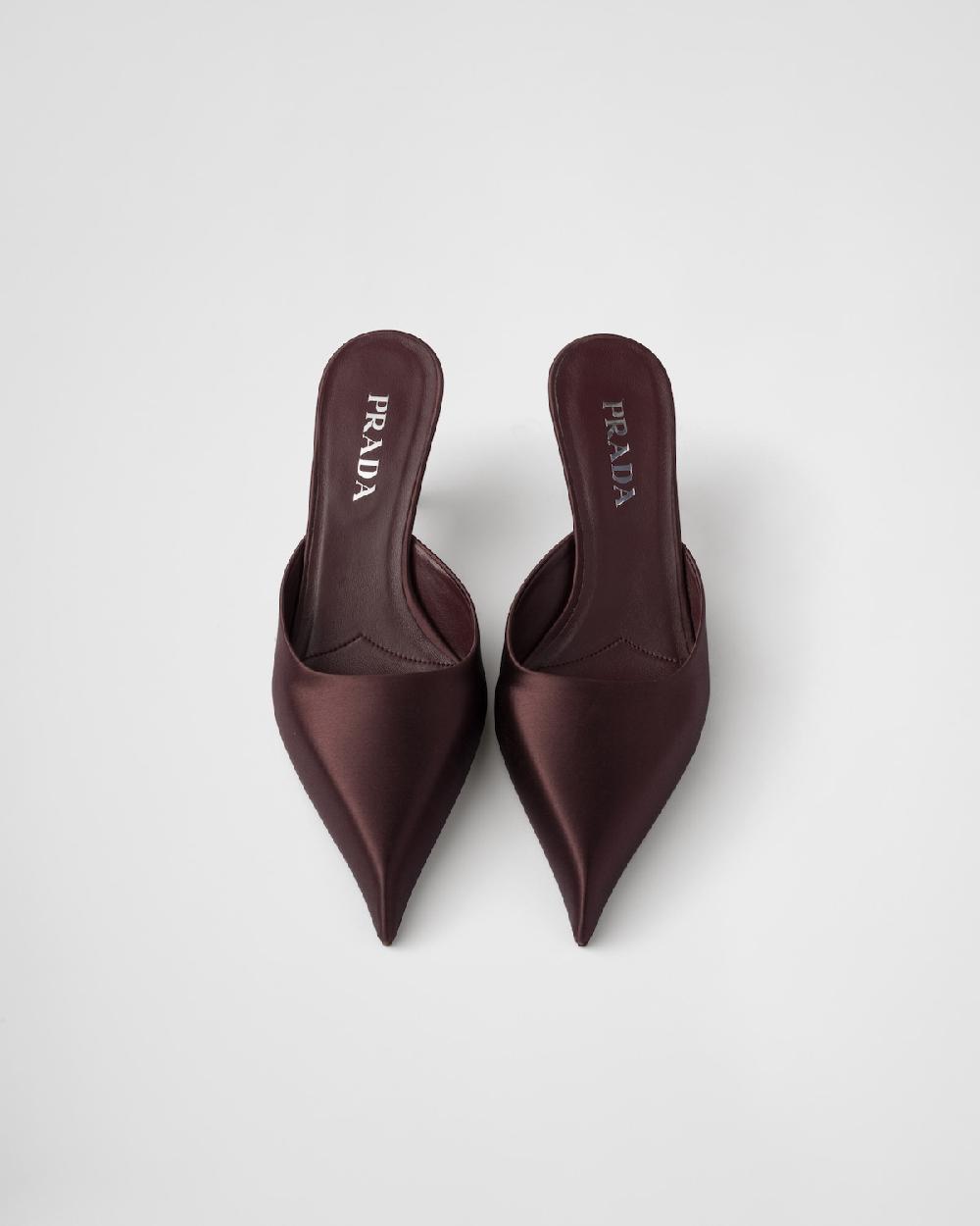 Prada Mules De Satén