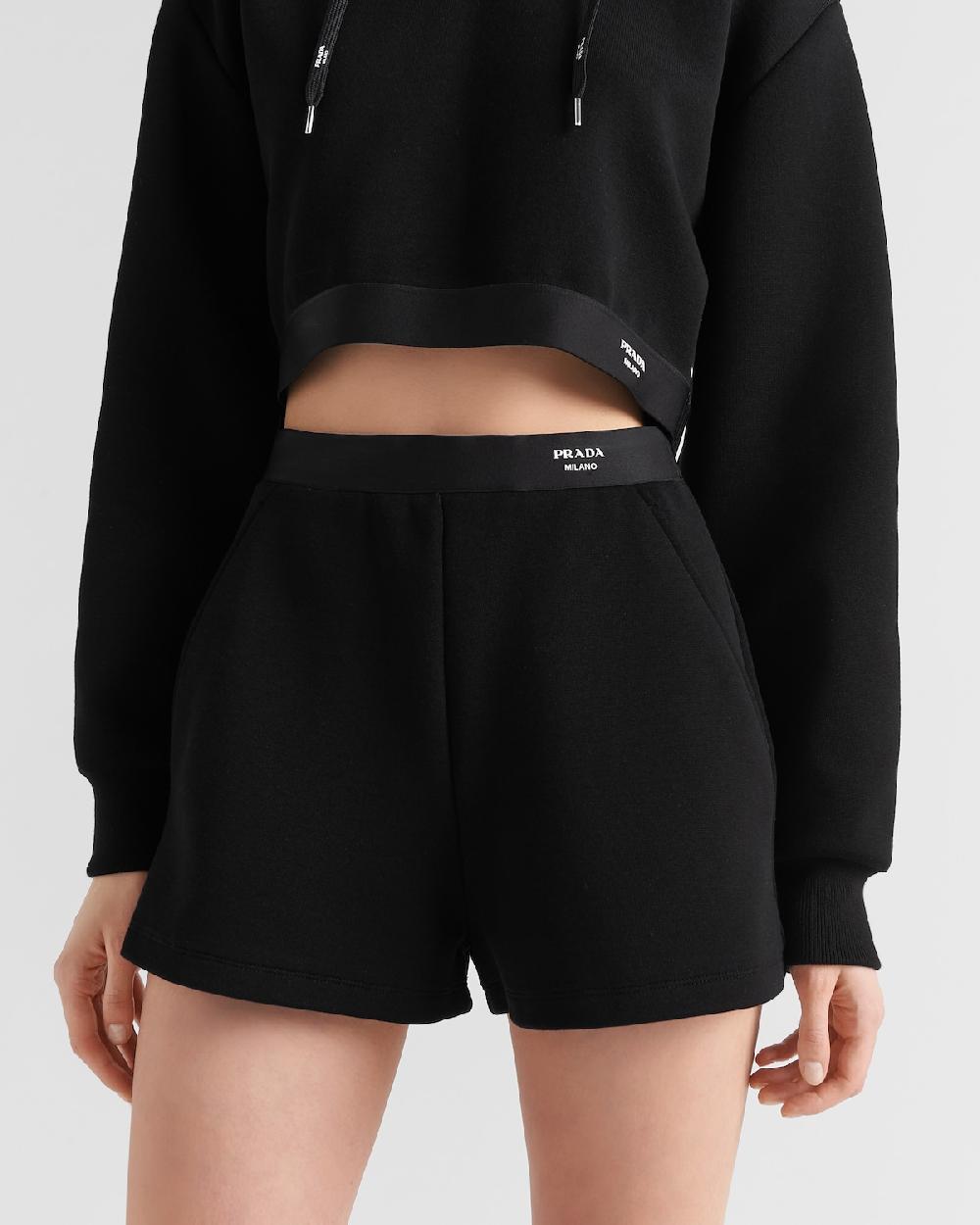 Prada Pantalón Corto De Algodón Y Re-Nylon
