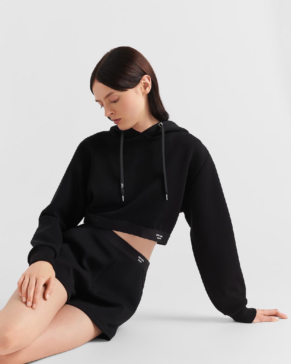 Prada Pantalón Corto De Algodón Y Re-Nylon