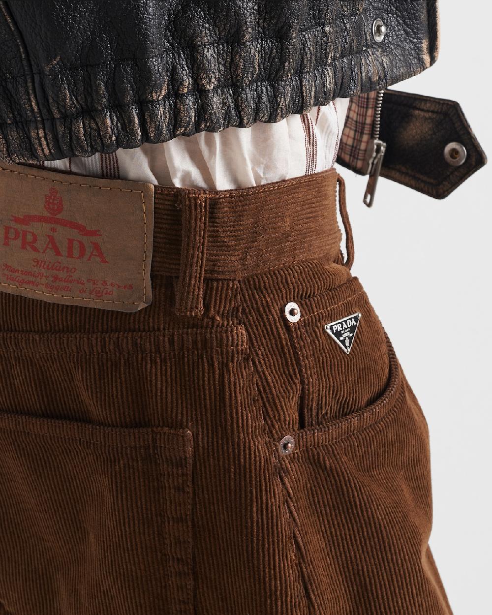 Prada Pantalones Baggy De Pana