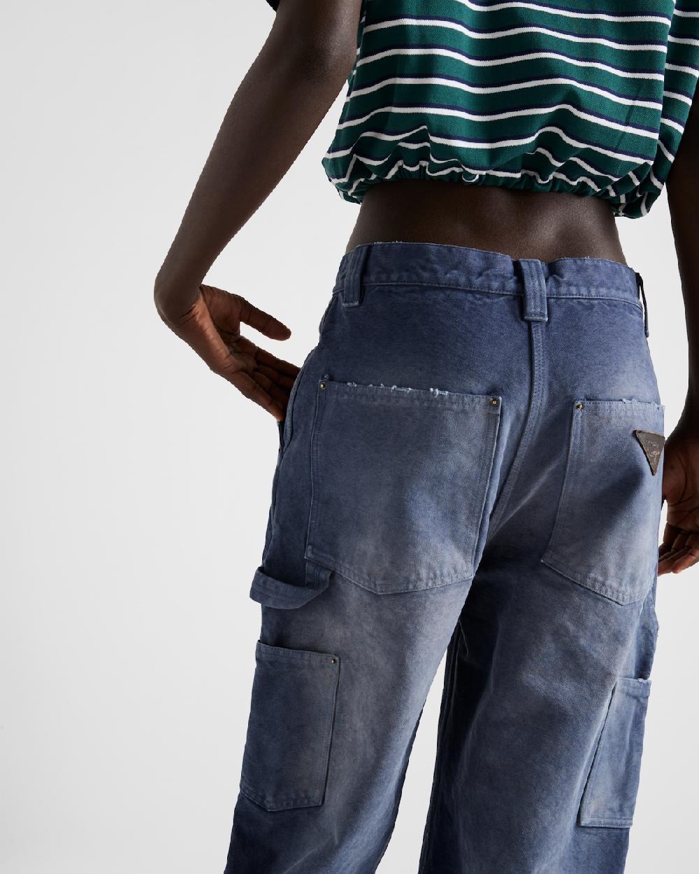 Prada Pantalones Cargo De Lona