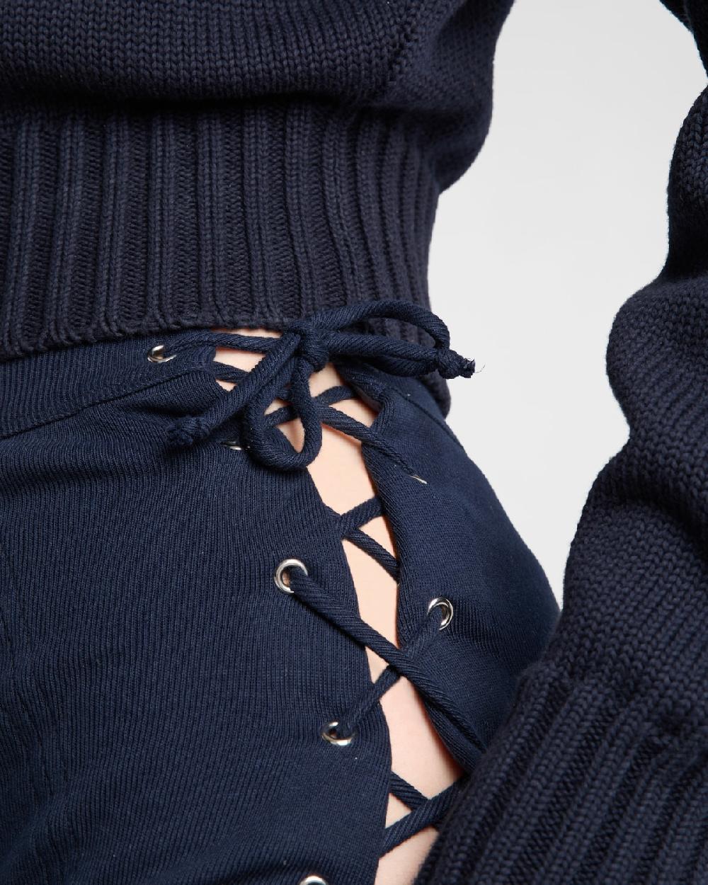 Prada Pantalones Cortos De Algodón Con Cordones