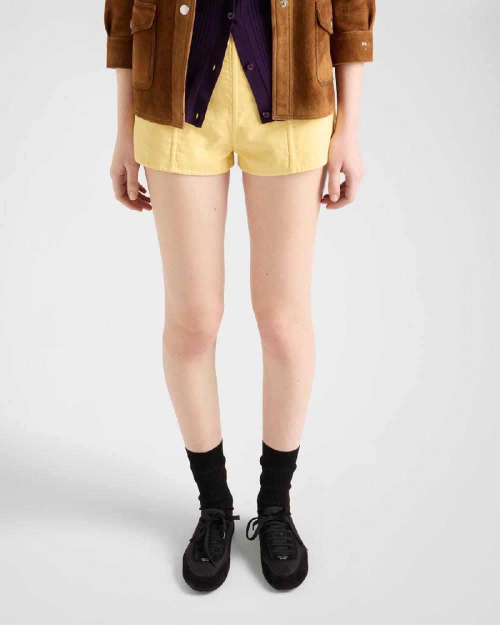 Prada Pantalones Cortos De Algodón Doble