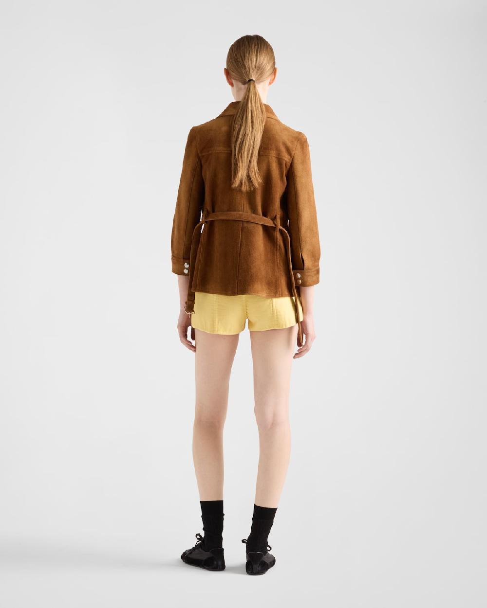 Prada Pantalones Cortos De Algodón Doble