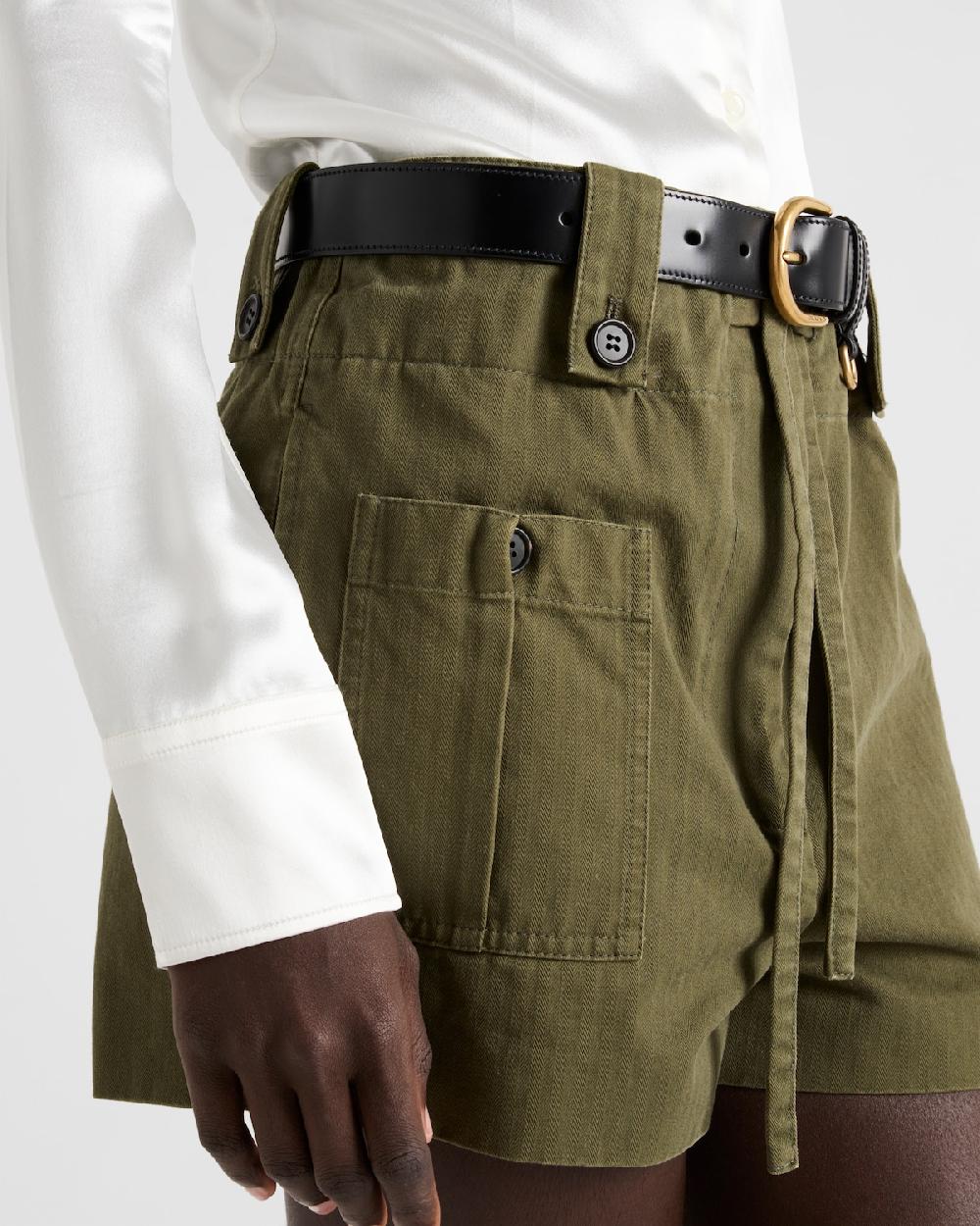 Prada Pantalones Cortos De Chevrón Lavados