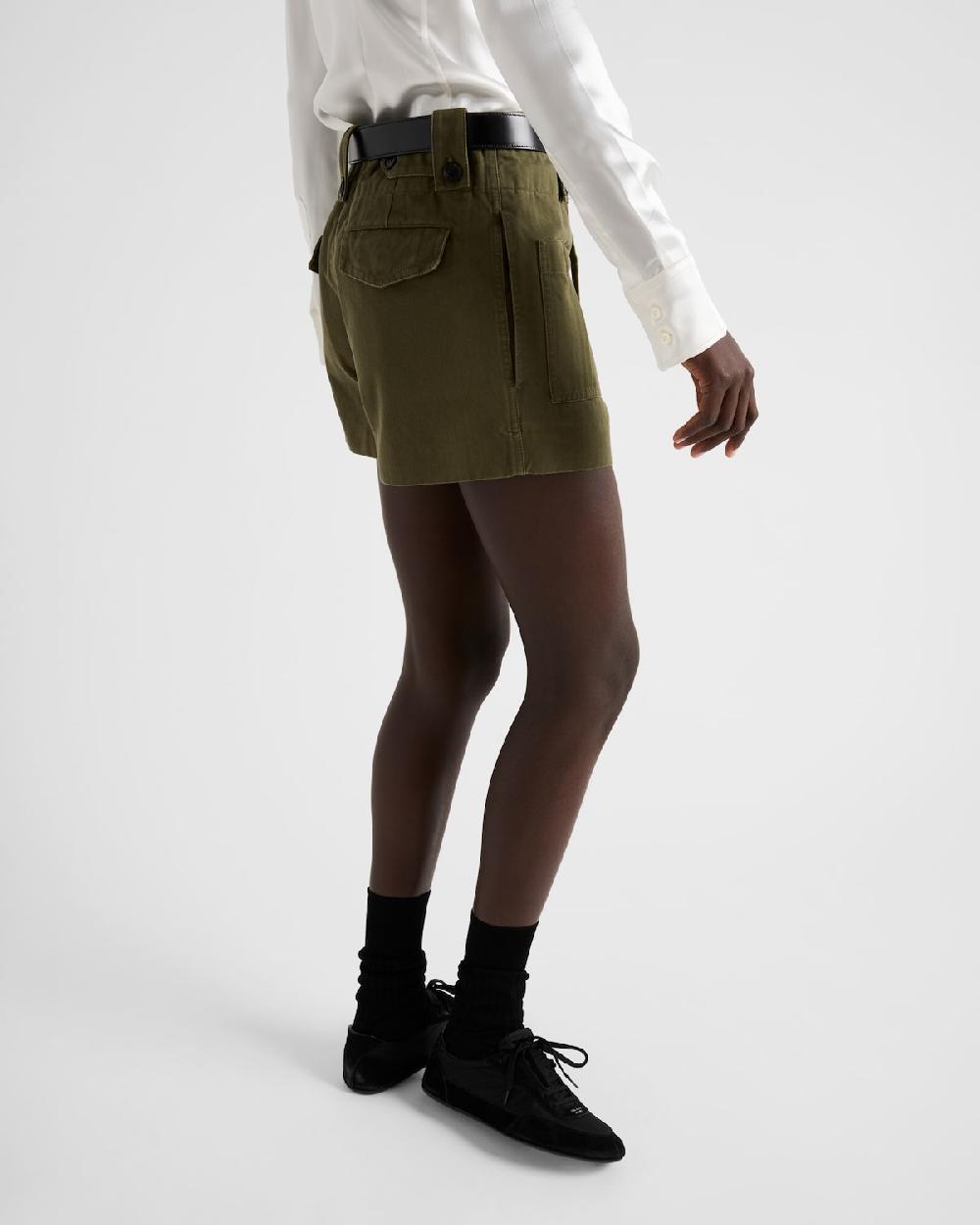 Prada Pantalones Cortos De Chevrón Lavados