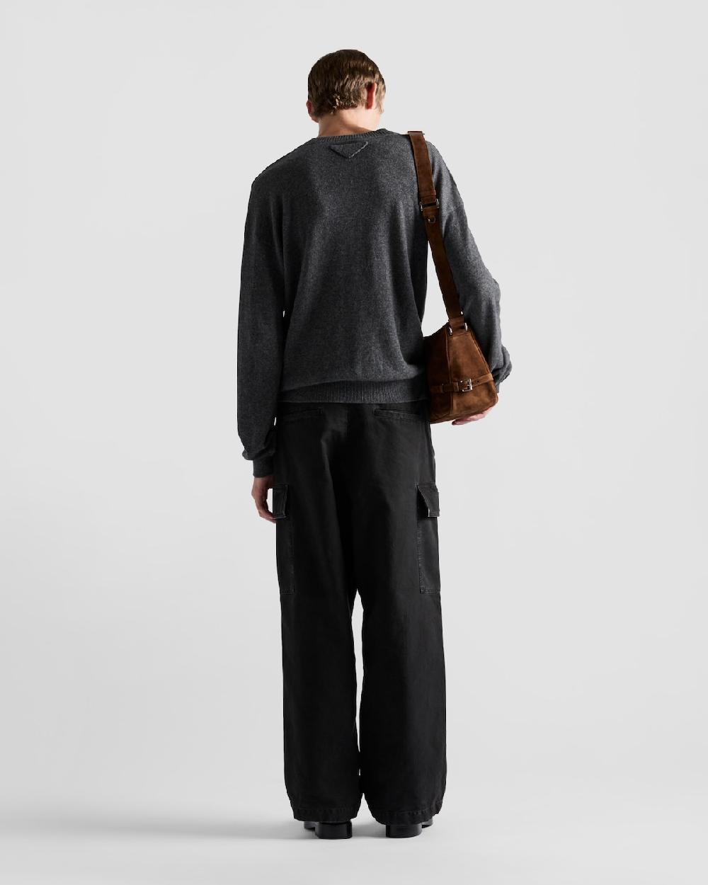 Prada Pantalones De Algodón Teñidos En Prenda