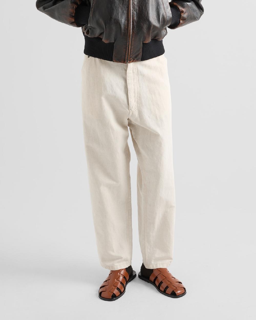 Prada Pantalones De Cambray