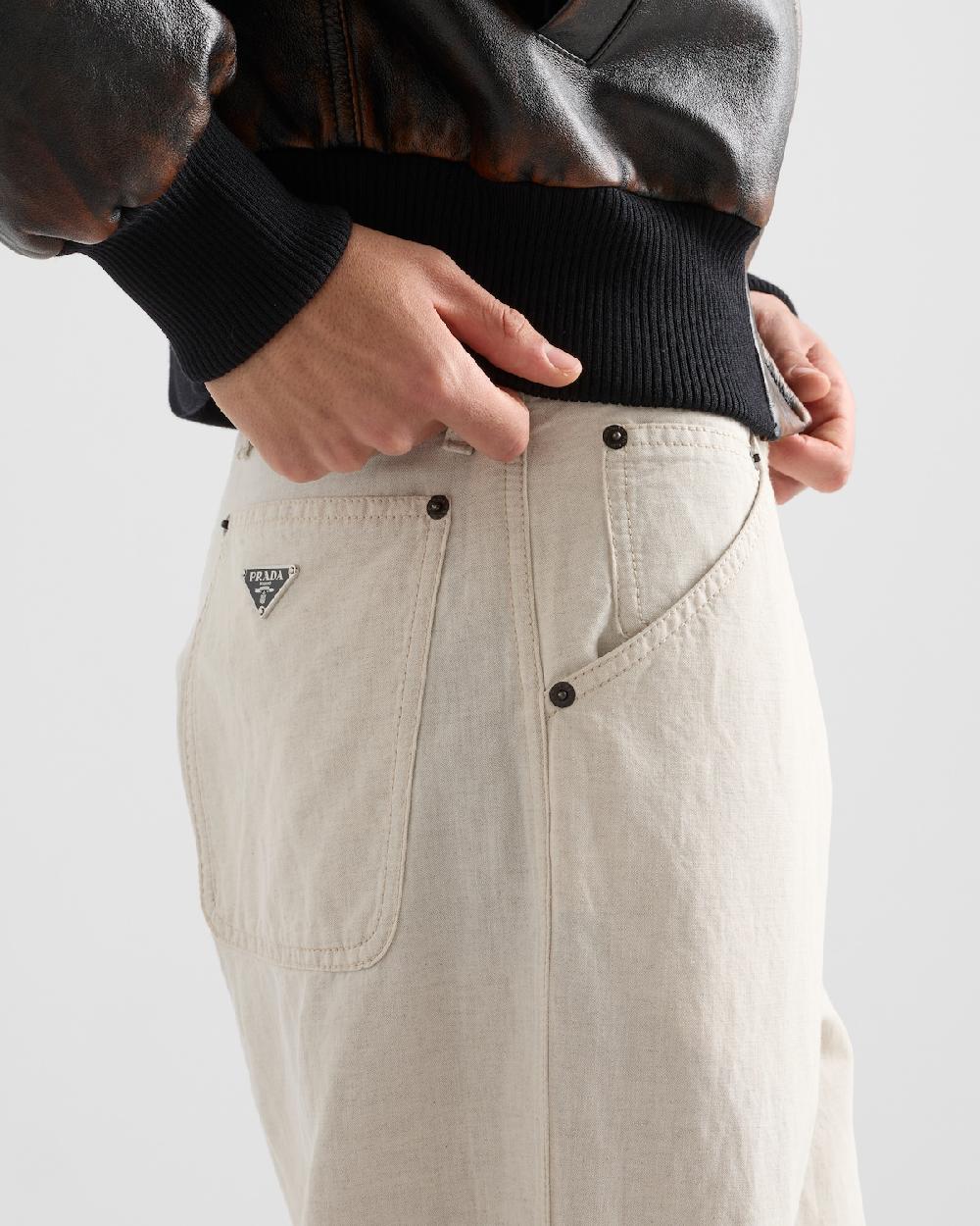 Prada Pantalones De Cambray