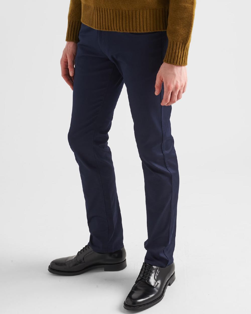 Prada Pantalones De Dril Elástico Con 5 Bolsillos