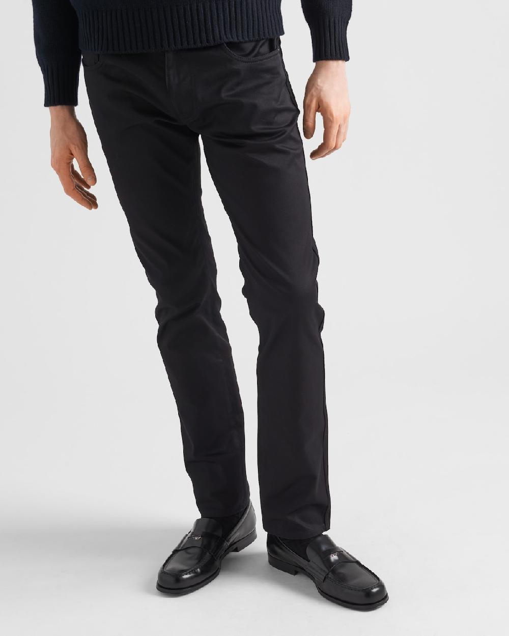 Prada Pantalones De Dril Elástico Con 5 Bolsillos