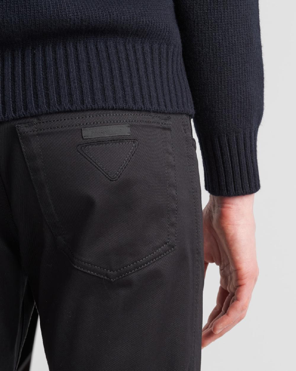 Prada Pantalones De Dril Elástico Con 5 Bolsillos