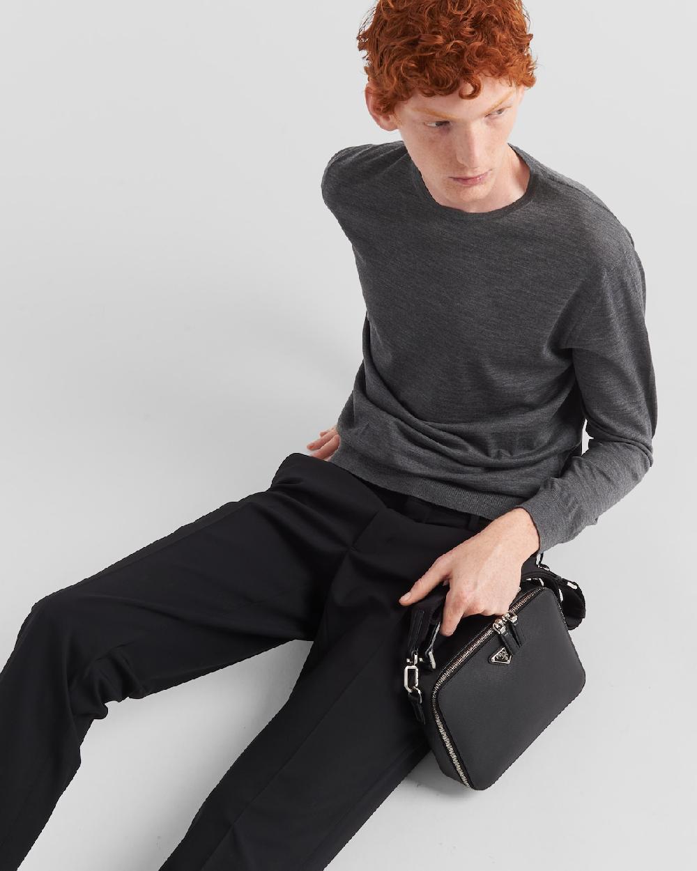 Prada Pantalones De Lana Elástica Ligera