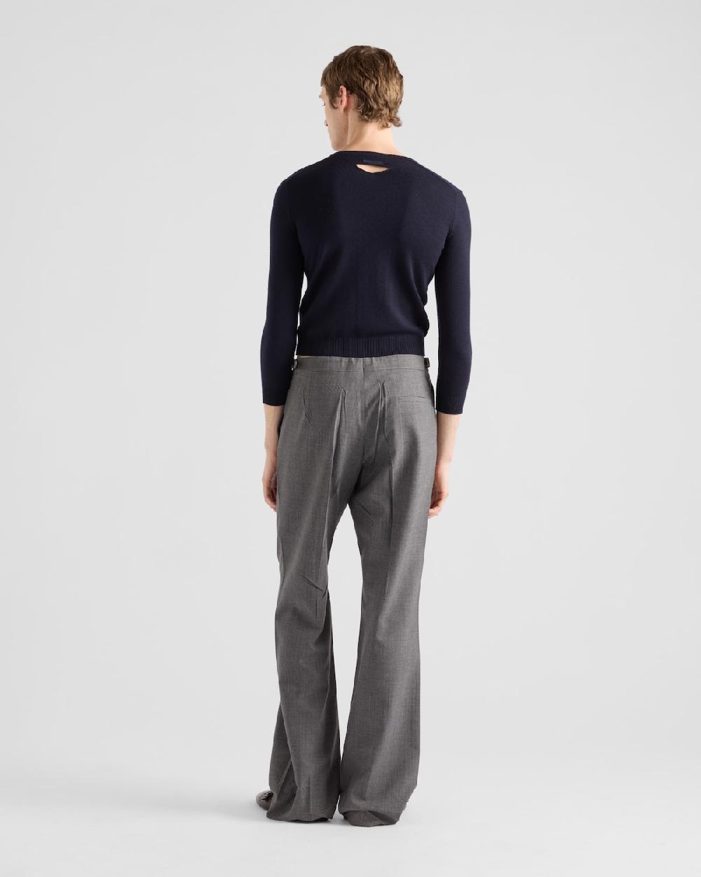 Prada Pantalones De Lana Técnica