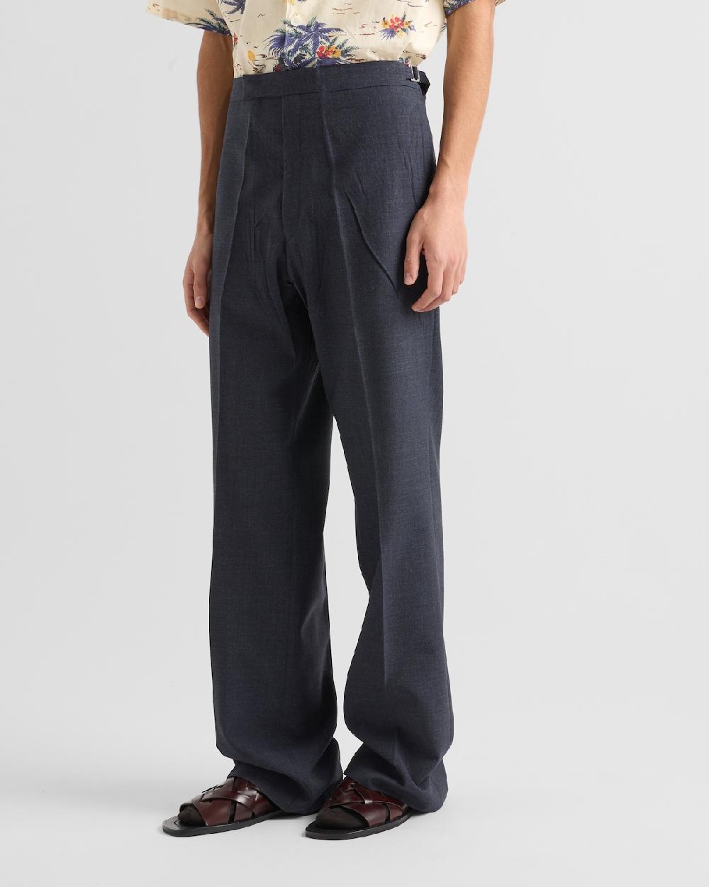 Prada Pantalones De Lana Técnica