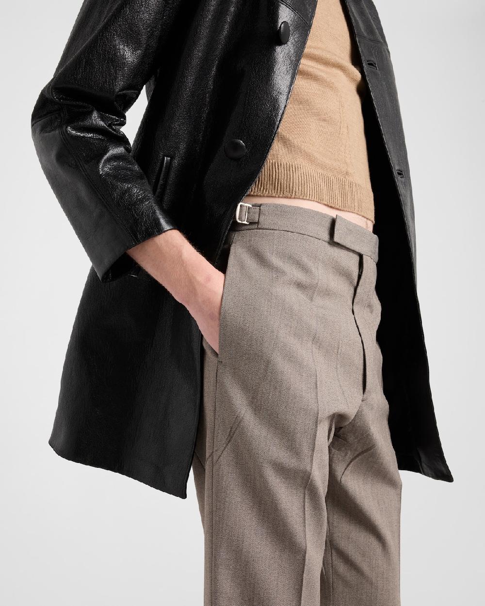 Prada Pantalones De Lana Técnica