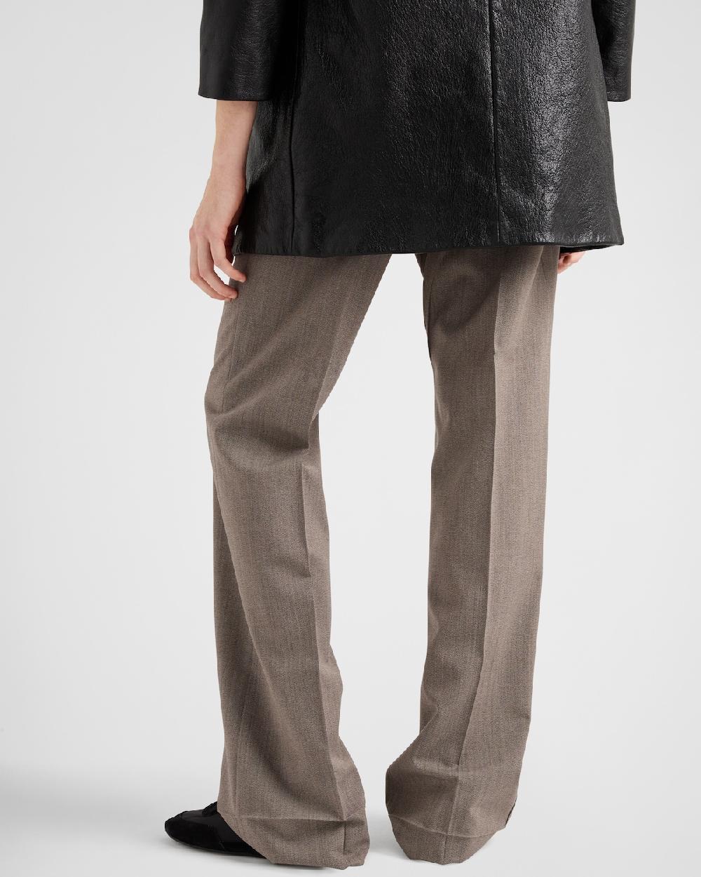 Prada Pantalones De Lana Técnica