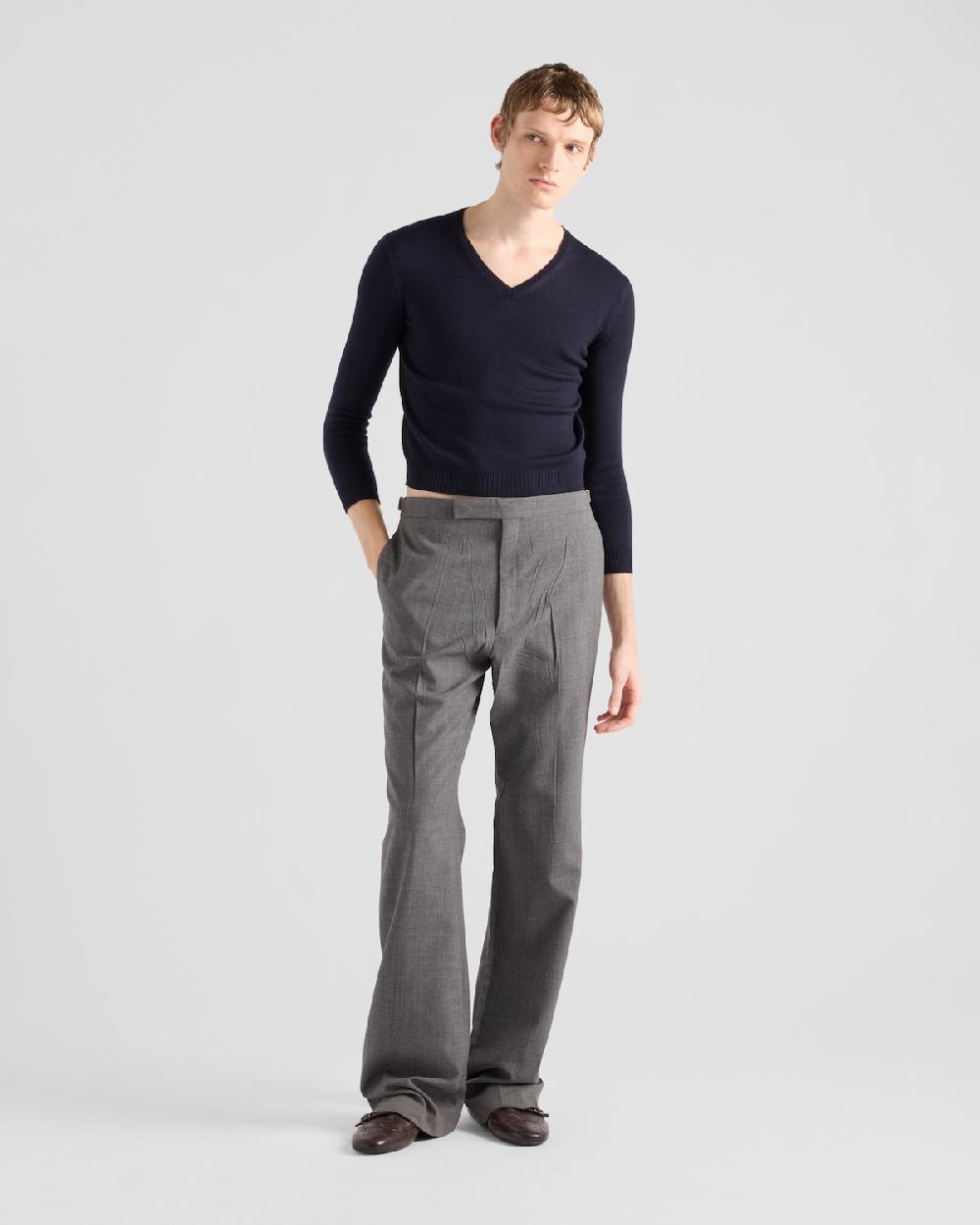 Prada Pantalones de lana técnica