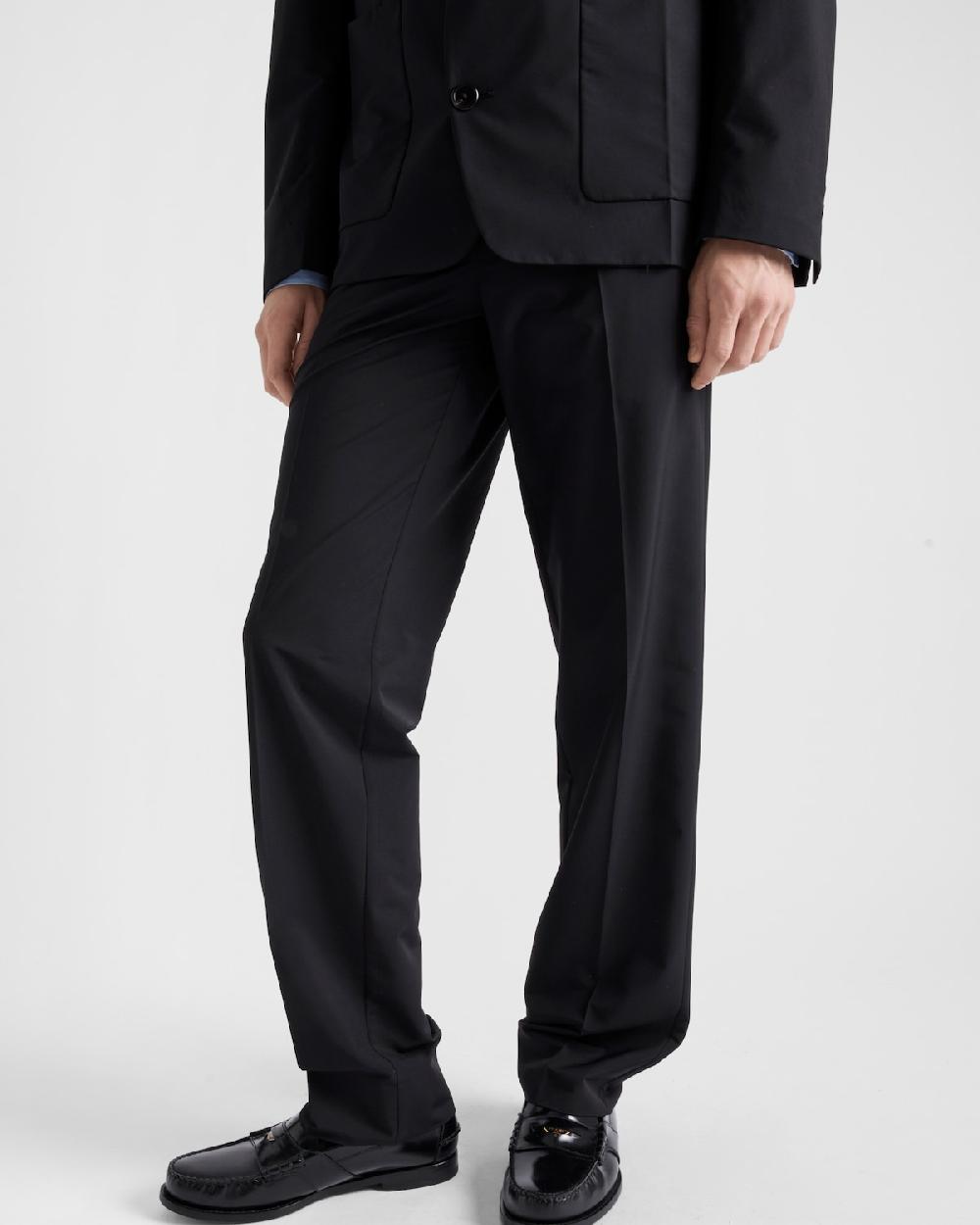 Prada Pantalones De Mezcla De Lana