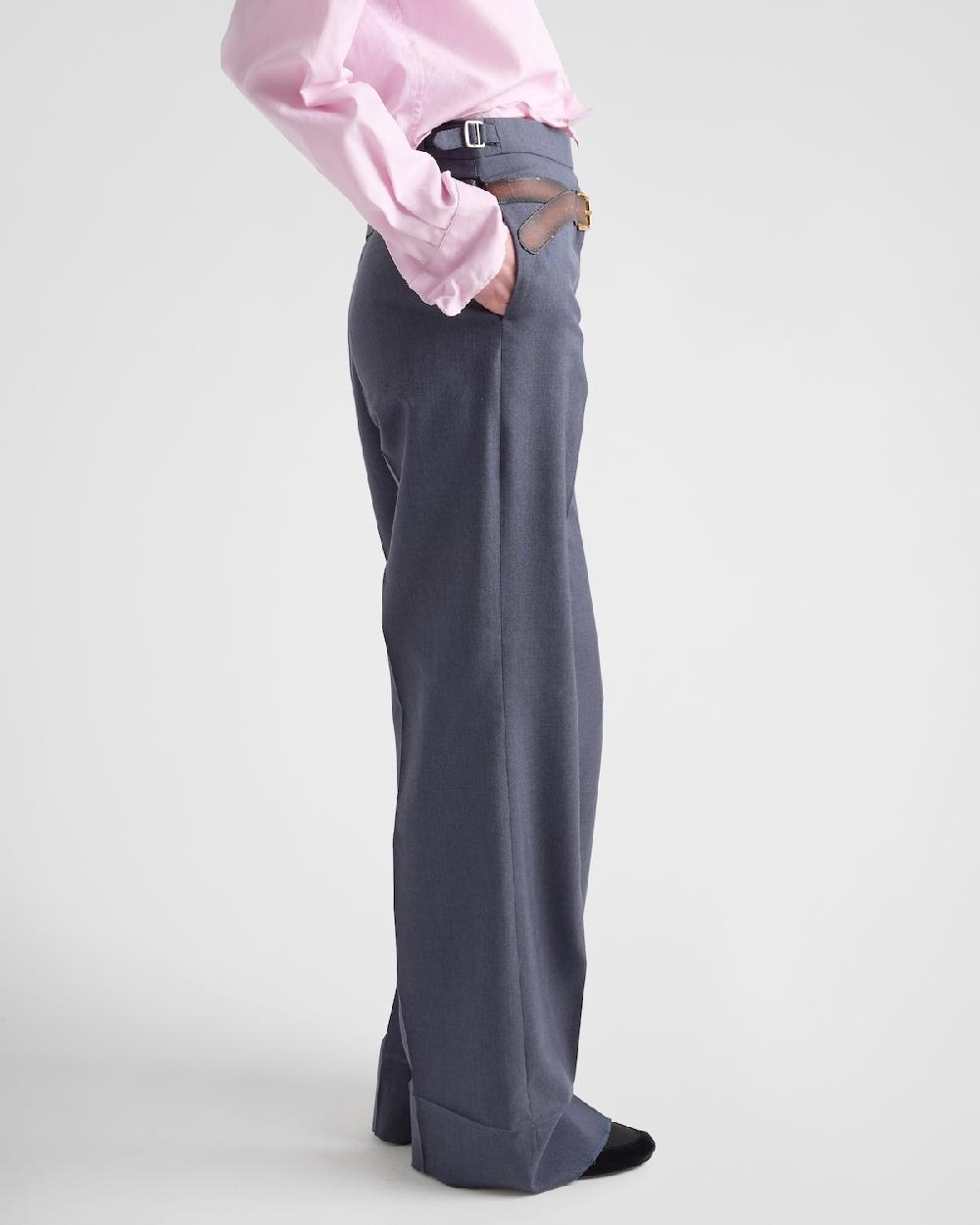 Prada Pantalones De Mohair Y Seda