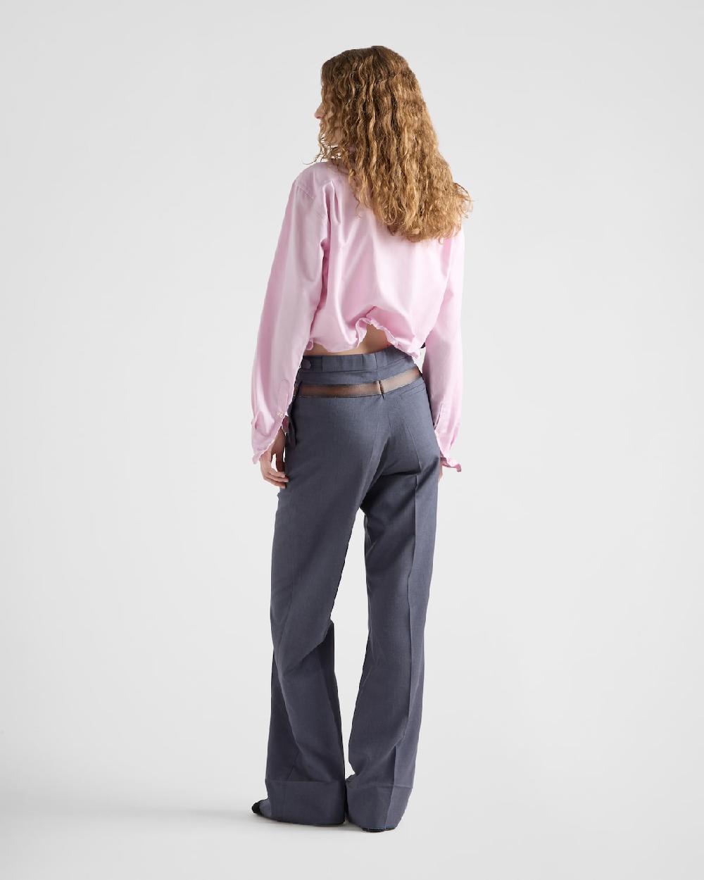 Prada Pantalones De Mohair Y Seda