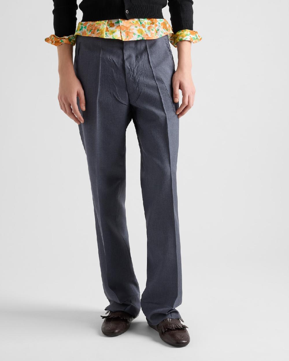 Prada Pantalones De Mohair Y Seda