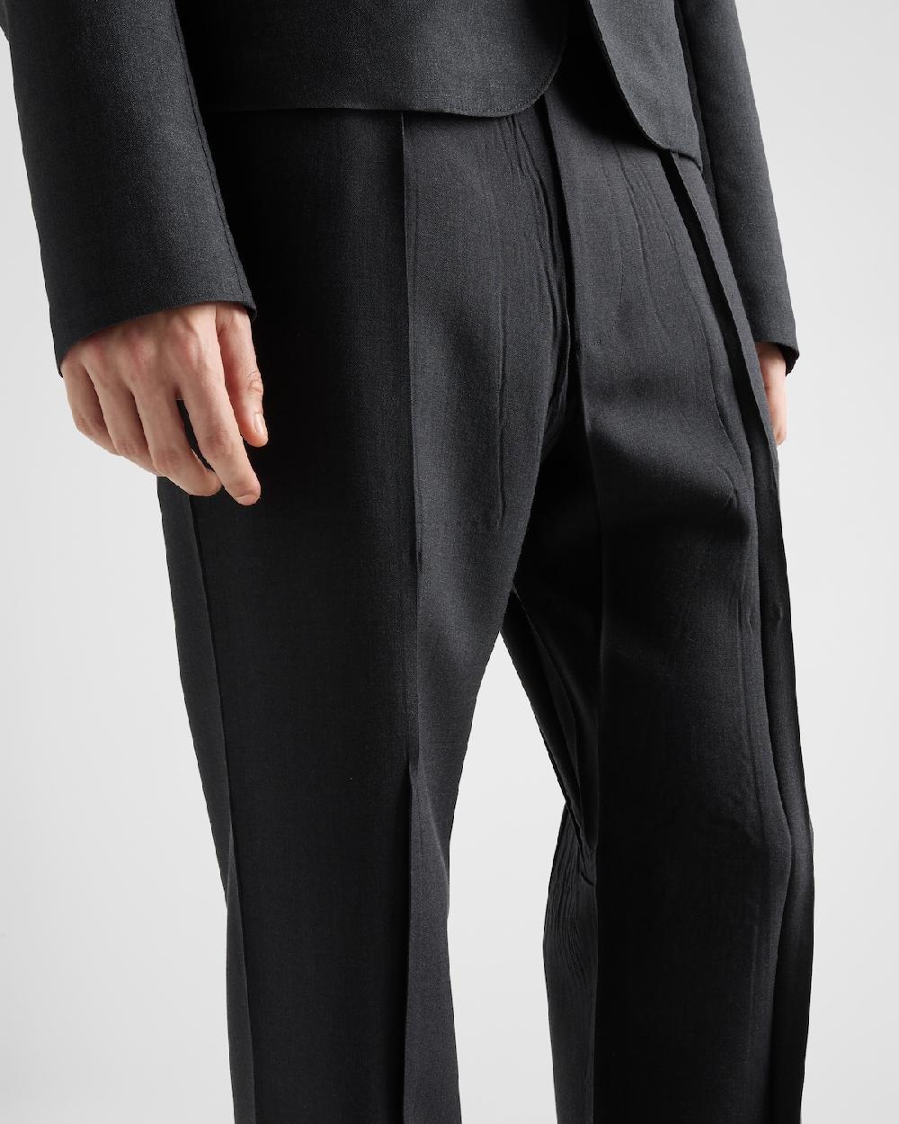 Prada Pantalones De Mohair Y Seda