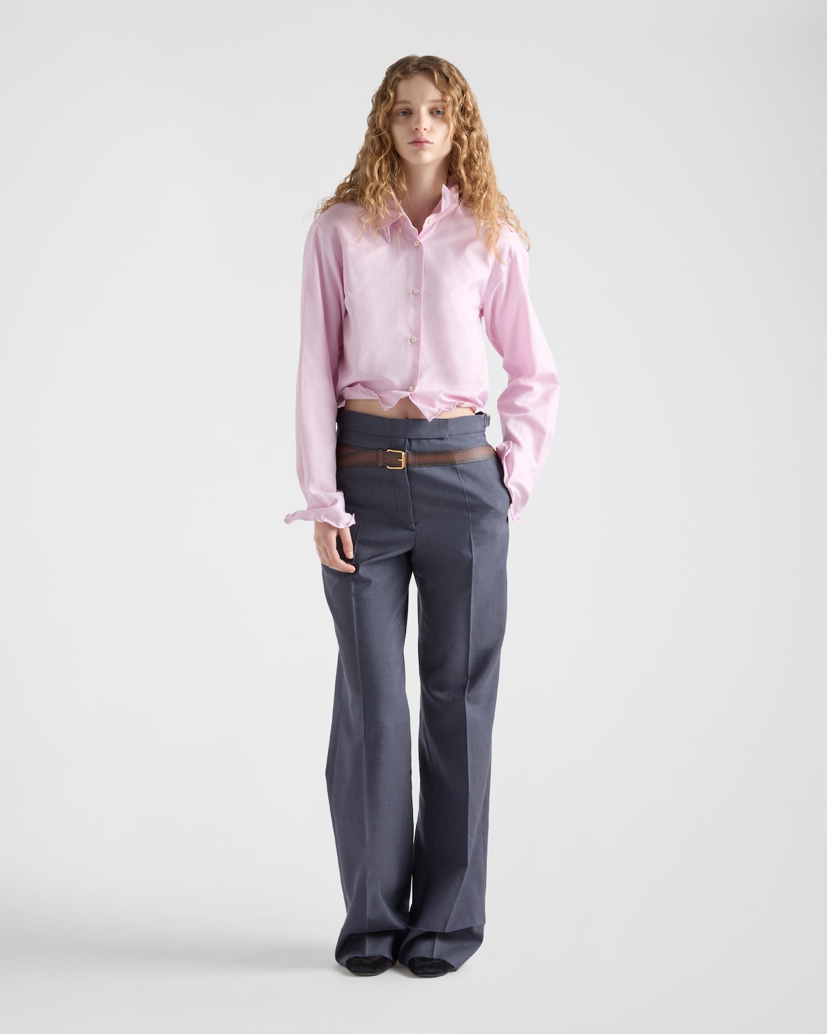 Prada Pantalones de mohair y seda