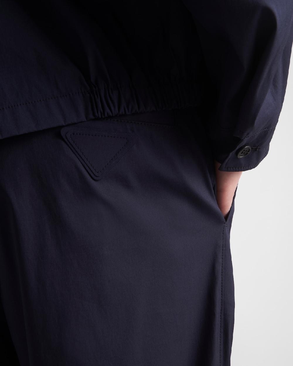 Prada Pantalones De Popelín Elástico