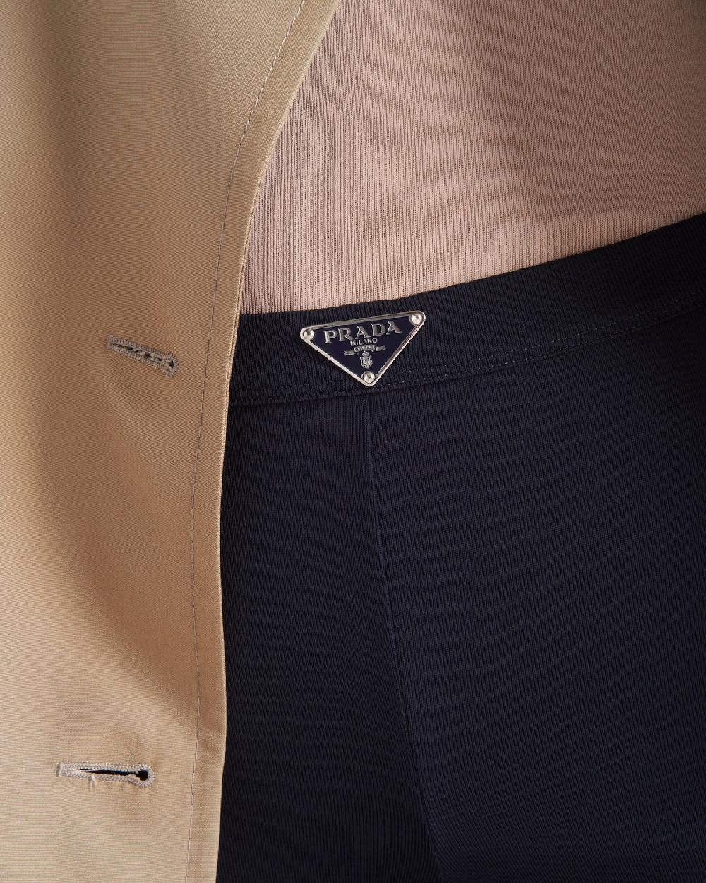 Prada Pantalones De Punto Acanalado De Algodón