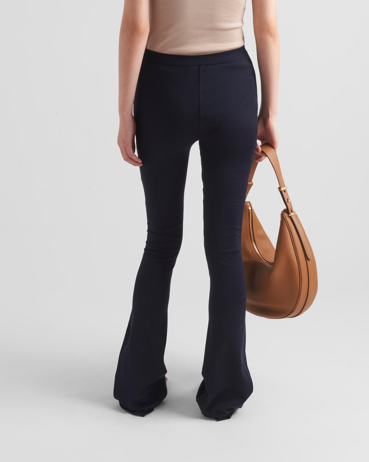 Prada Pantalones De Punto Acanalado De Algodón