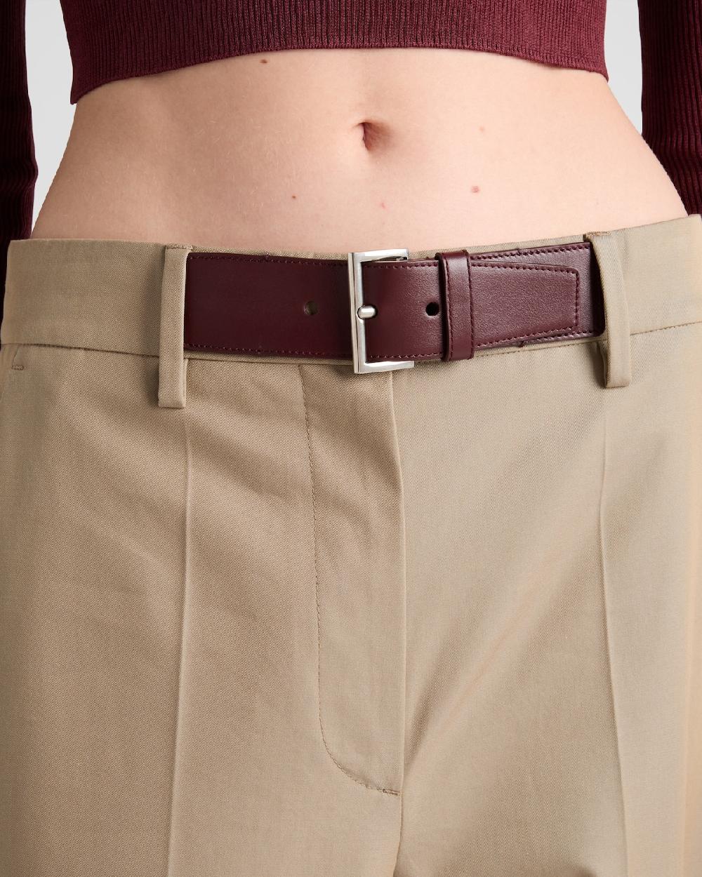 Prada Pantalones De Sarga Con Cinturón De Piel