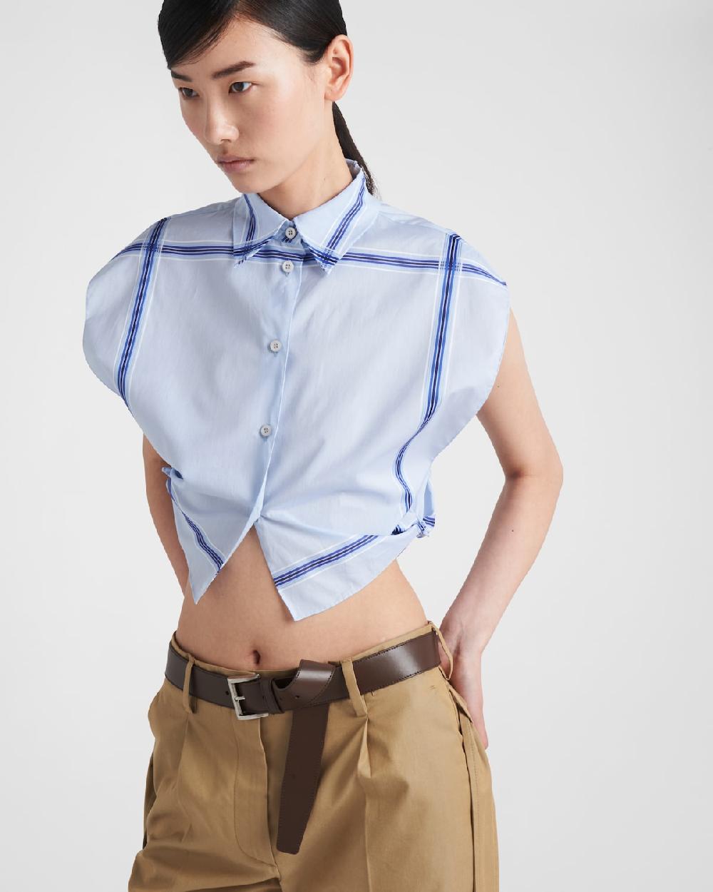 Prada Pantalones De Sarga De Algodón